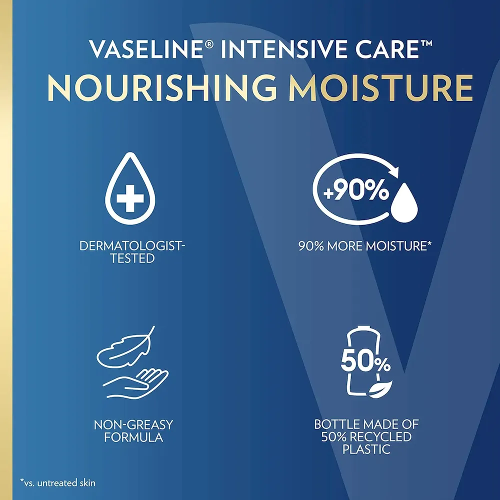 Vaseline Nourishing Moisture Body Lotion Hand & Body Lotion Pack of 12 for Dry Skin made with Ultra-Hydrating Lipids & Pure Oat Extract 3.4 oz - Image 8