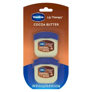 Vaseline Lip Therapy Lip Balm Mini 2 Pack Cocoa Butter For Dry Cracked Skin 0.25 oz