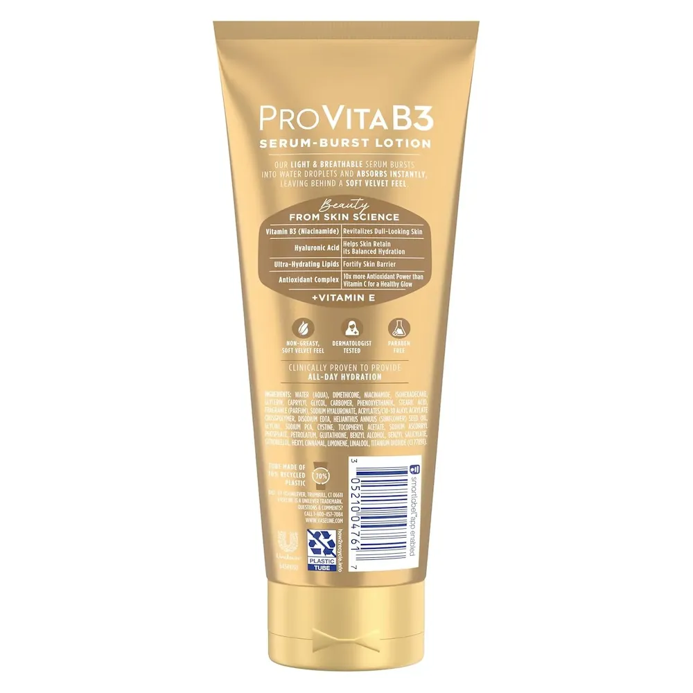 Vaseline Pro VitaB3 Serum Burst Lotion Luminous Glow Healthy. Glowing Skin. Lightweight 10x Antioxidant Power of Vitamin C with Vitamin B3. Hyaluronic Acid & Vitamin E. 7.5 Fl Oz - Image 2