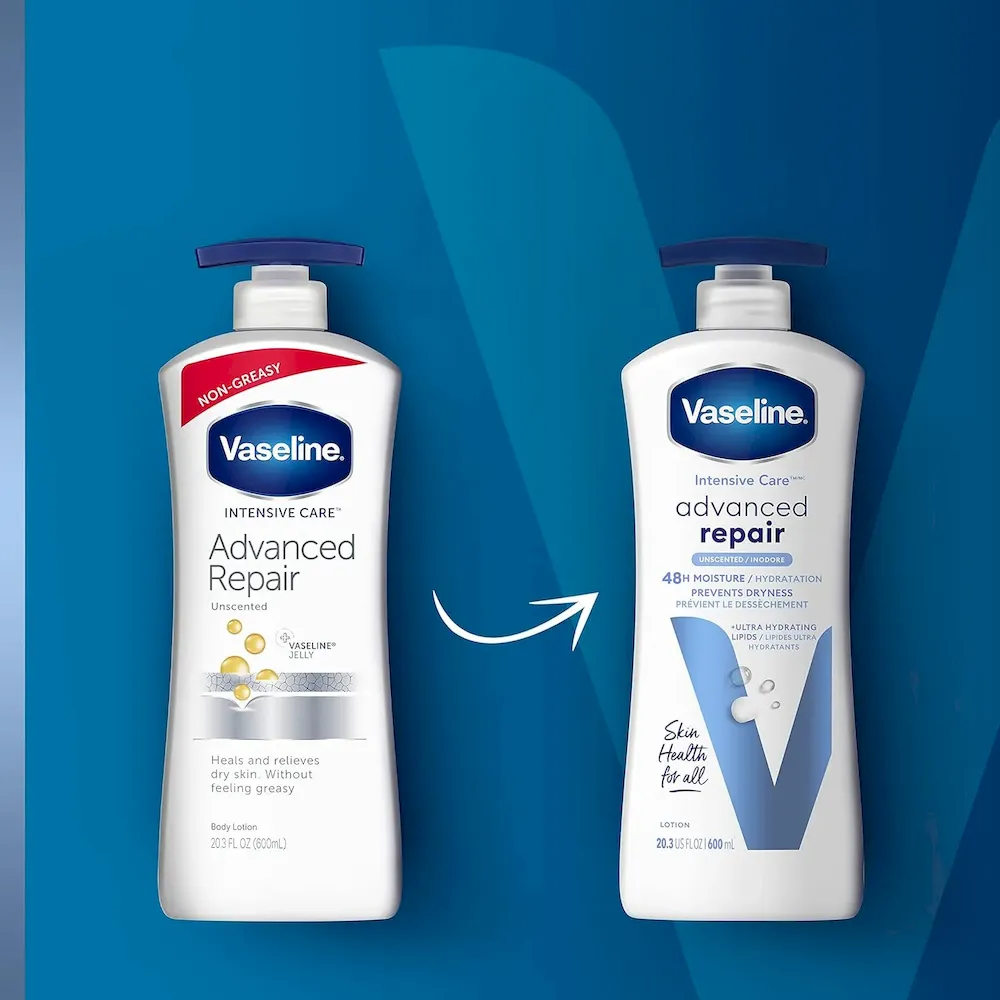 Vaseline Intensive Care Unscented Advanced Repair Body Lotion Ultra-Hydrating with Lipids for Extremely Dry Skin. 20.3 oz. Pack of 3 - Image 10