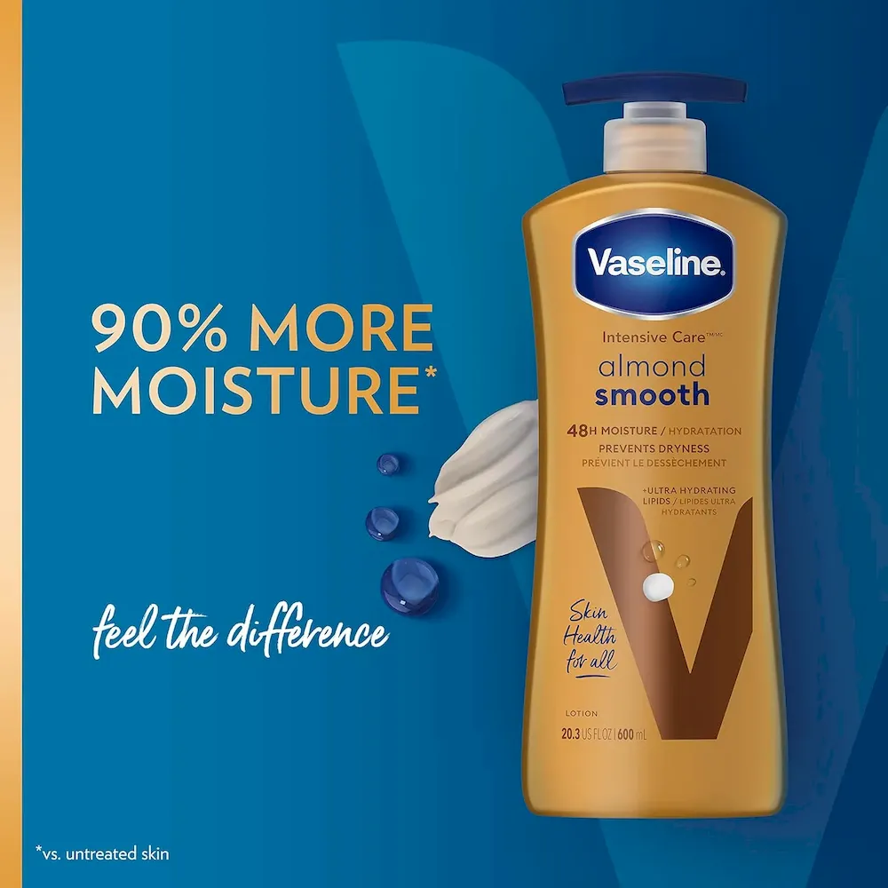Vaseline Intensive Care hand and body lotion Almond Smooth for Rich Moisturization 20.3 Oz - Image 6