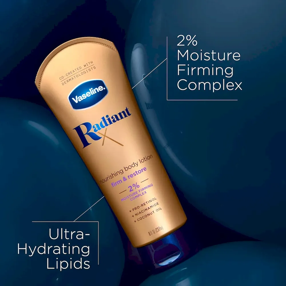 Vaseline Radiant X Firm & Restore with Pro-Retinol. Niacinamide & Coconut Oil. Nourishing Body Lotion 8 oz - Image 5