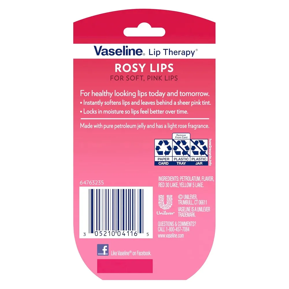 Vaseline Lip Therapy Lip Balm Mini 2 Pack Rosy 0.25 oz - Image 2
