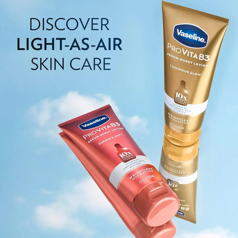 Vaseline Pro VitaB3 Serum Burst Lotion Supple & Soft Healthy. Hydrated Skin. Lightweight 10x Antioxidant Power of Vitamin C with Vitamin B3. Hyaluronic Acid & Peptides. 7.5 fl oz - Image 5