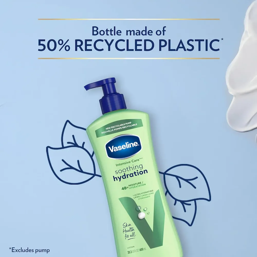 Vaseline Intensive Care Body Lotion for Dry Skin Soothing Hydration Lotion Made with Ultra-Hydrating Lipids + 1% Aloe Vera Extract to Refresh Dehydrated Skin 20.3 oz. Pack of 3 (packaging May Vary) - Image 5